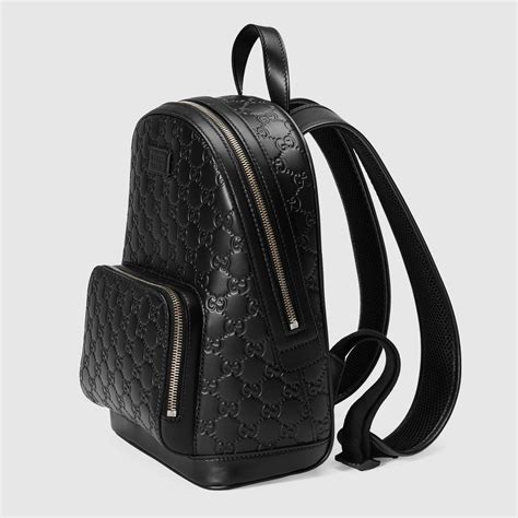 embossed leather bag gucci backpack|gucci signature leather backpack.